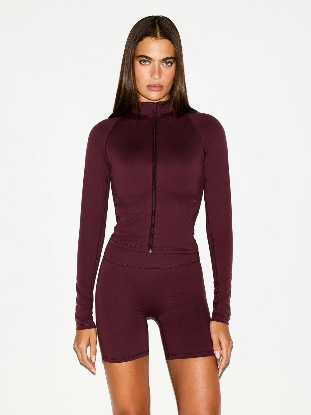 SKIMS x Nike NWT Mock Neck Full Zip Jacket | Currant | Medium